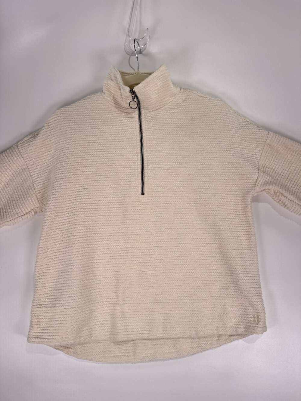 Sweaty Betty Rest Up Half Zip Pullover Textured Cream Ivory US 4 XS - Picture 3 of 13
